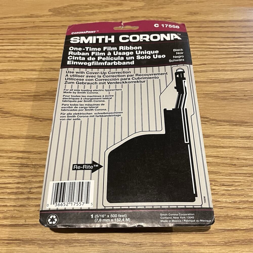 Smith Corona Model 17558 Black Typewriter Ribbon - NEW SEALED